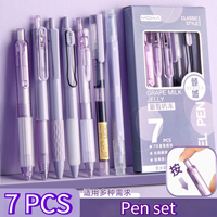 7pcs Multiple styles Pen Set Gel Pens Double-Headed Highlighter Pen Straight Liquid Ballpoint Back To School Writing Stationery