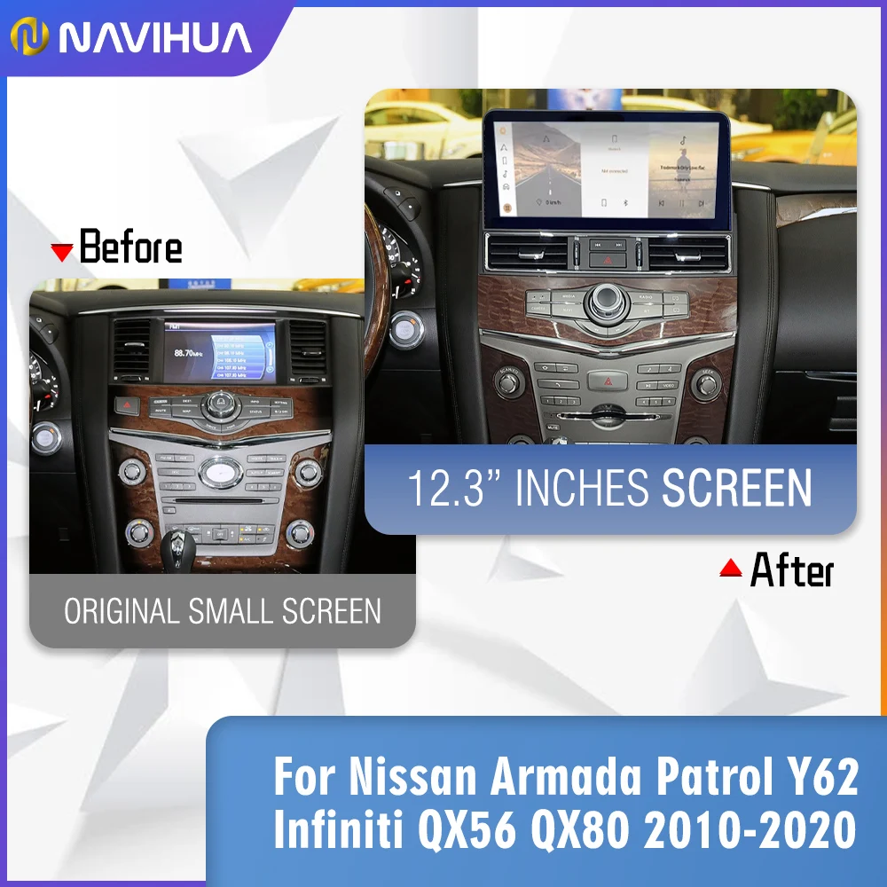 For Nissan Patrol Y62 2010 2020 Automotive Headunit Monitor Multimedia Android Car Radio Stereo Navigation Carplay New Upgrade