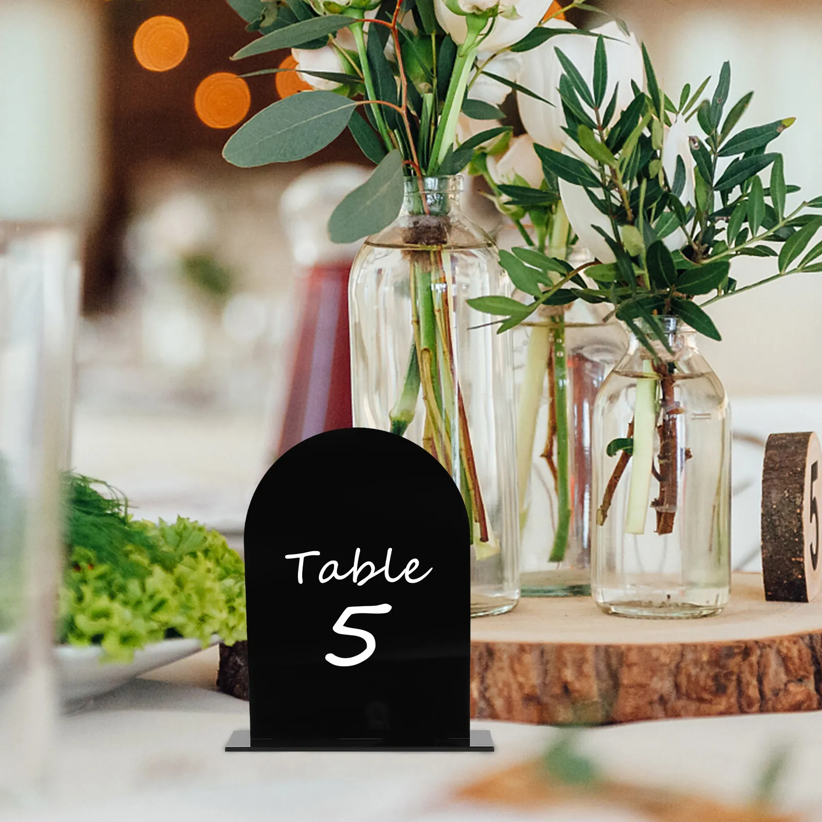 Acrylic Table Place Card Holders Clear Wedding Table Numbers for Banquet Decorations Customizable Name Tags Event Seating Charts - view 4