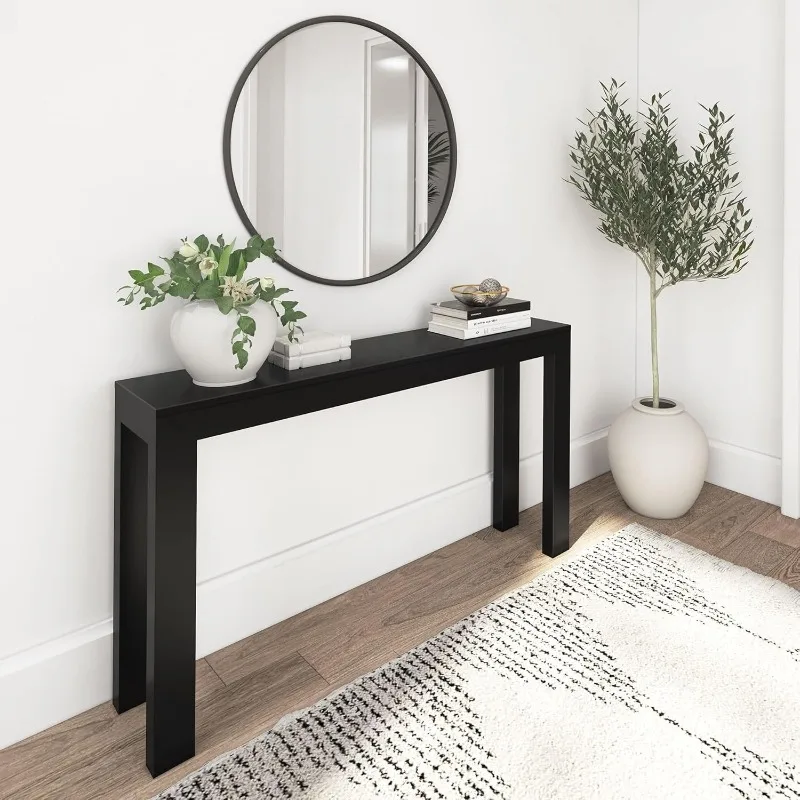 

Modern Solid Wood Console Table, 56 Inch, Sofa Table, Narrow Entryway Table for Hallway, Behind The Couch, Living Room