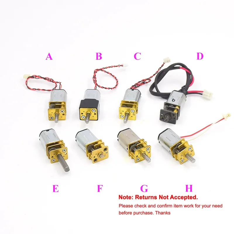 Mini N20 Gear Motor DC 3V-12V Slow Speed Full Metal Gearbox Gear Reducer Electric Engine Large Torque DIY Toy Robot