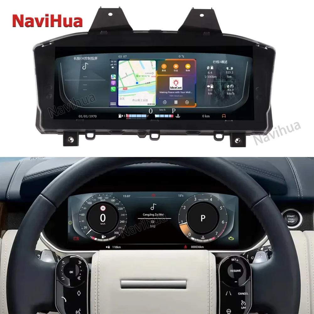 Navihua Car LCD Digital Cluster For Land Rover Discovery 5  Virtual Cockpit Speedometer  Instrument LCD Dashboard Panel Carplay