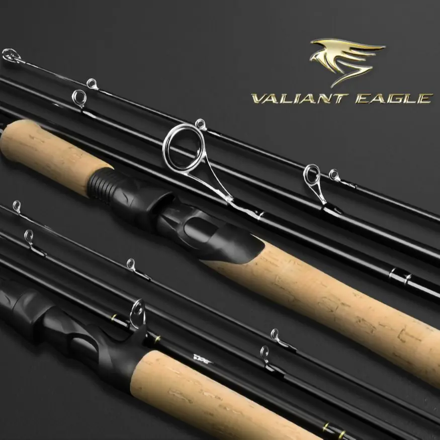 Imagem -02 - Kastassage-viagem Spinning Casting Vara de Pesca Valiant Eagle Peach Varas para Baixo e Truta e Pcs Pack