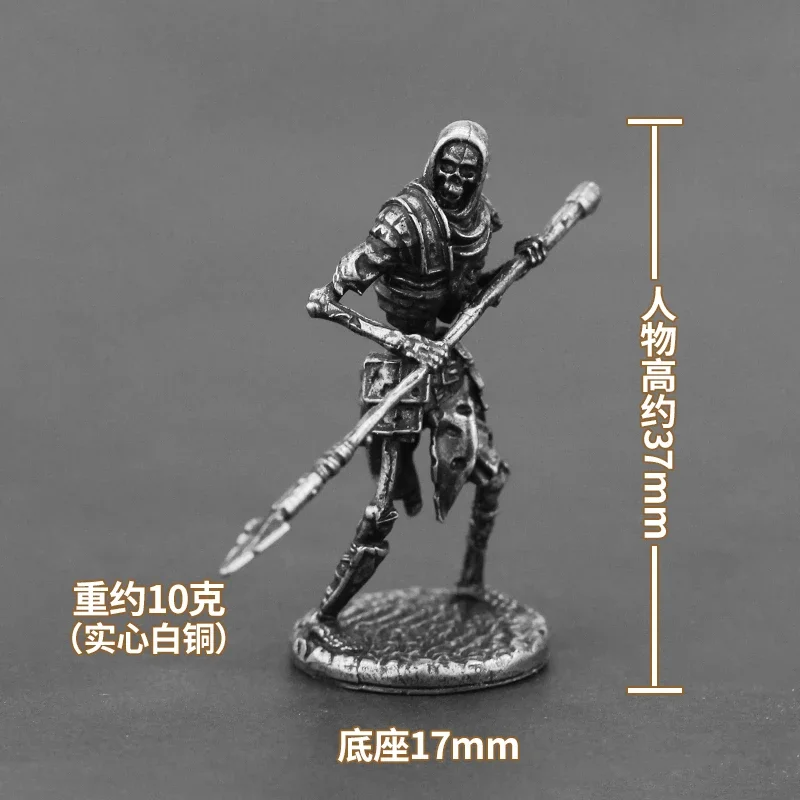 Figurines d'action de guerrier squelette morts-vivants, épée de la légion médiévale ancienne, modèle d'armure en métal et cuivre, jouet d'ornement Miniature