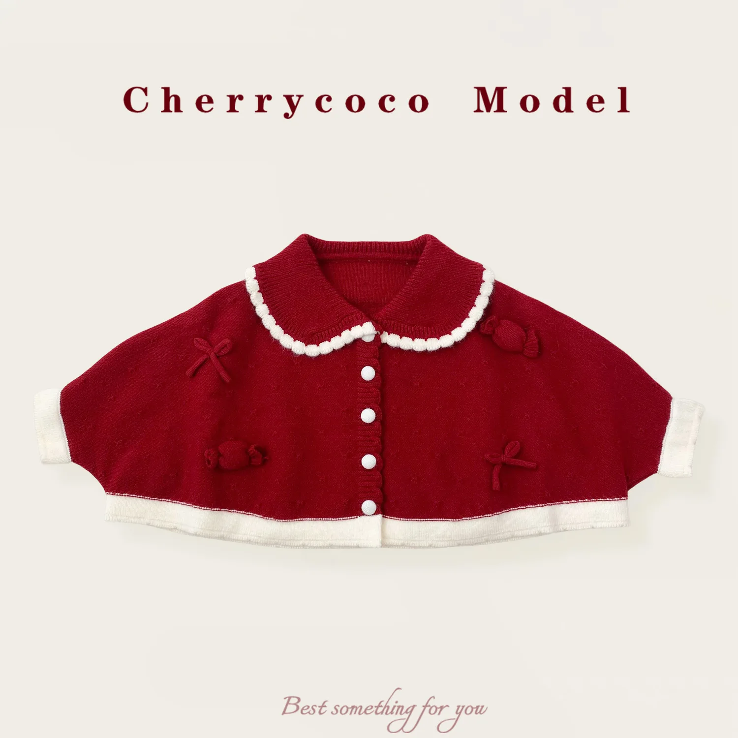 عباءة محبوكة للفتيات لخريف وشتاء 2025 مجموعة جديدة معطف صوفي لطيف للأميرة الحلوة للفتيات الصغيرات