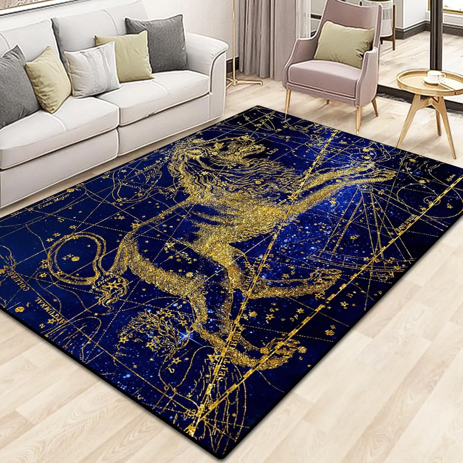 Constellation Design Teen Carpet Rug Doormat, Low-Pile Floor Carpet for Computer Children Bedroom Indoor Front Entrance Living