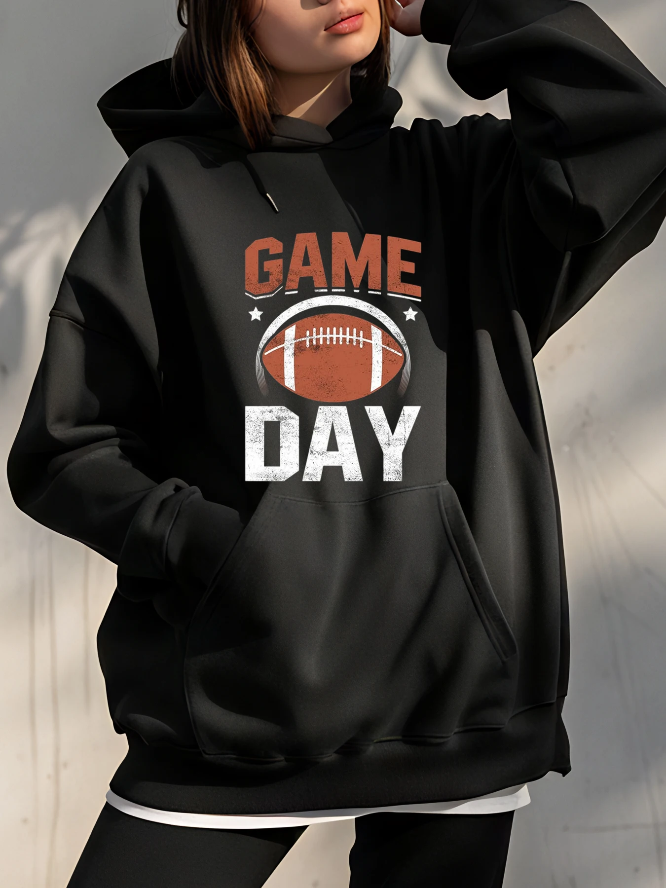 

Толстовка с капюшоном для дня футбольных игр, толстовка с принтом, унисекс, повседневная одежда для любителей спорта, мужчин и женщин