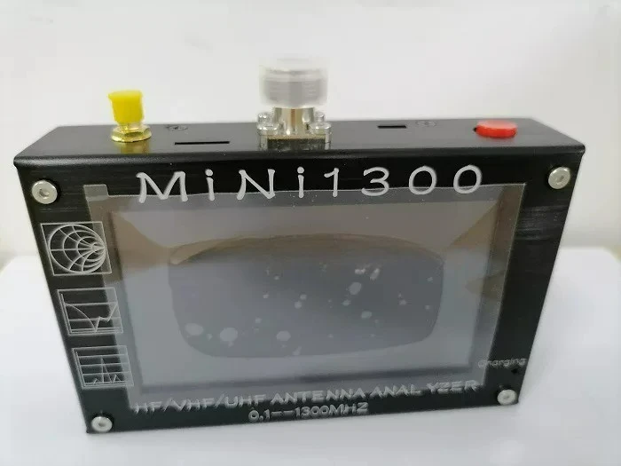Mini1300 Vector Network Analyzer 0.1-1300MHz Antenna SWR Meter HF VHF UHF 4.3 Inch Touch Screen with SMA Calibration Kit