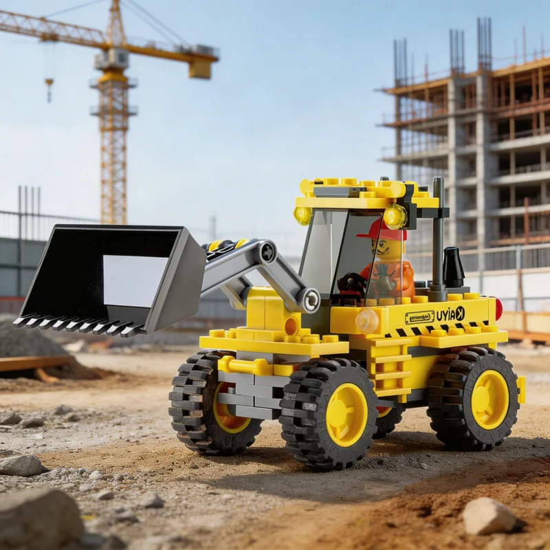 

Конструктор-бульдозер, мелкие детали, серия строительной техники