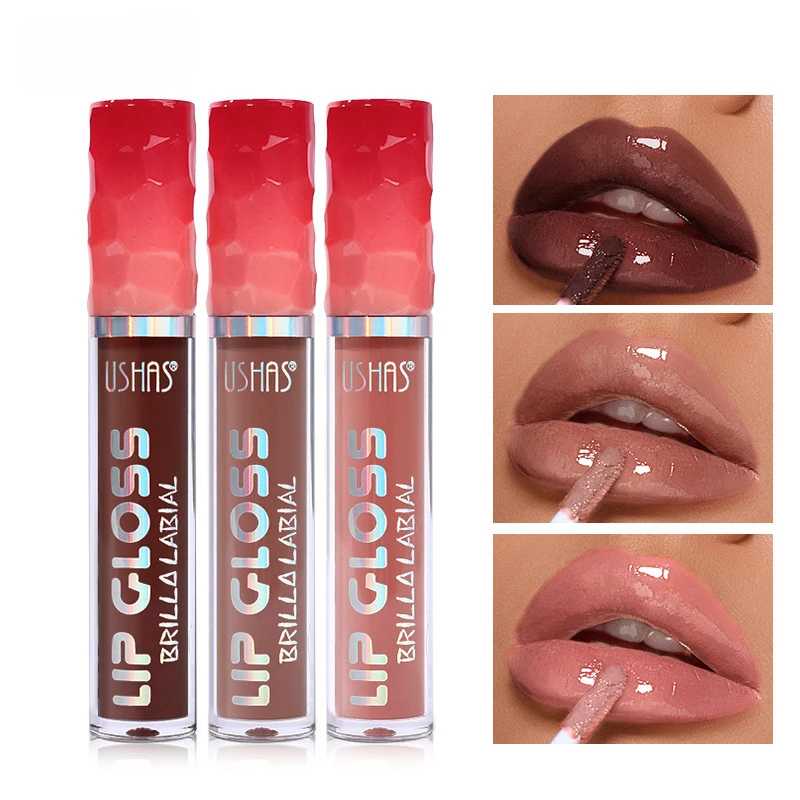 6 cores brilhante nutritivo hidratante lLIP Glaze Lip Gloss batom líquido fosco que não desbota