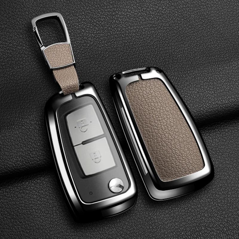 

2 3 4 Buttons Zinc Alloy + Leather Car Key Case Cover Holder For Nissan X-Trail T32 Rogue Juke Qashqai J11 Murano MAXIMA ALTIMA