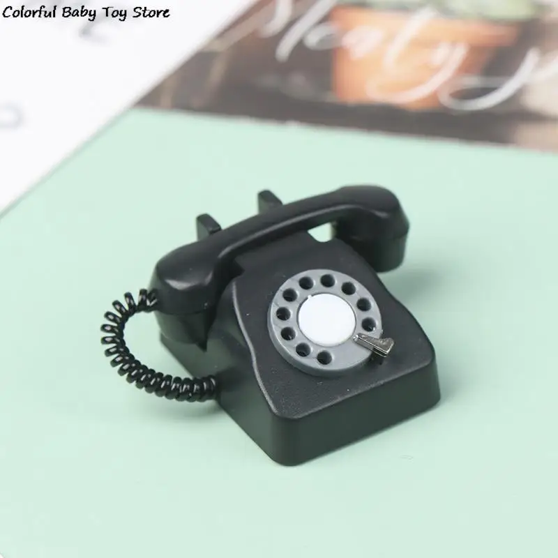 1: 12 casa de bonecas simulatedmini retro telefones móveis decoração para casa de boneca