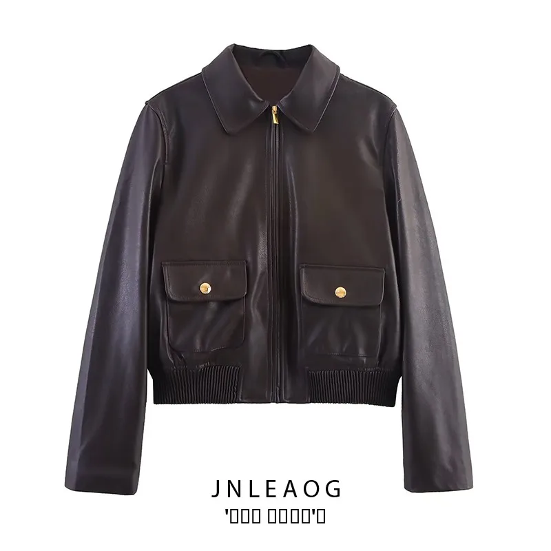 

Неводное универсальное женское пальто из ткани из полиэстера, длинное свековое рта, застежка-молния, осеннее новое поступление