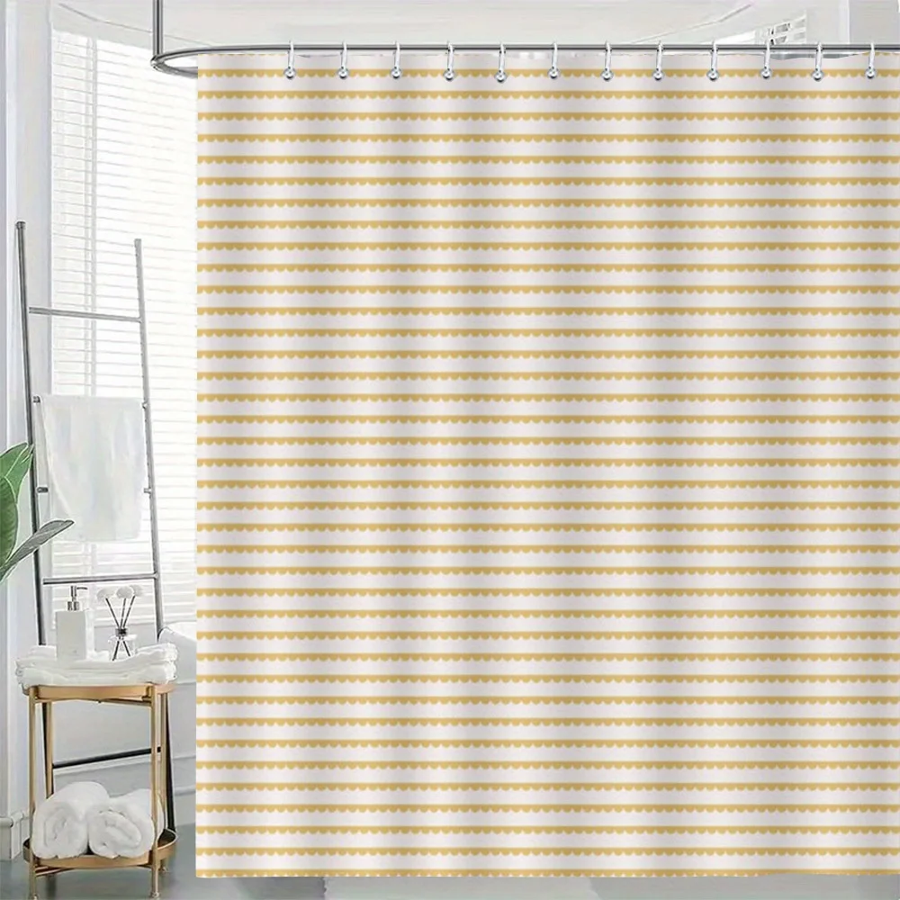

Cute Gold Heart Pattern Shower Curtain Waterproof Bathroom Decor Liners Modern Luxury 180x180cm Master Bath curtain Curtain Line