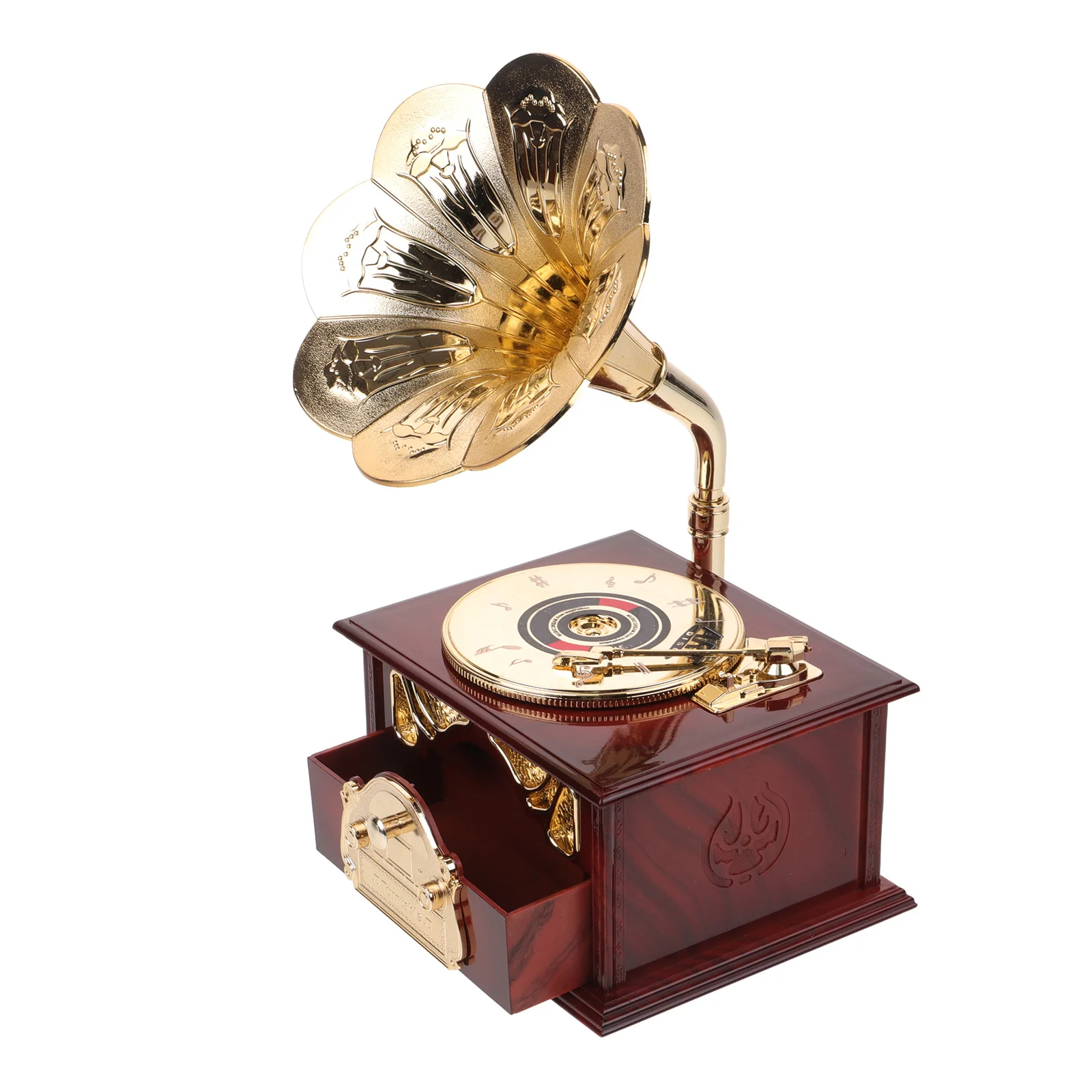 

Multifunctional Music Box Gift Vintage Wind-Up Melody Box Retro Decorative Desktop Ornament Small Mechanism Clockwork Cute Home