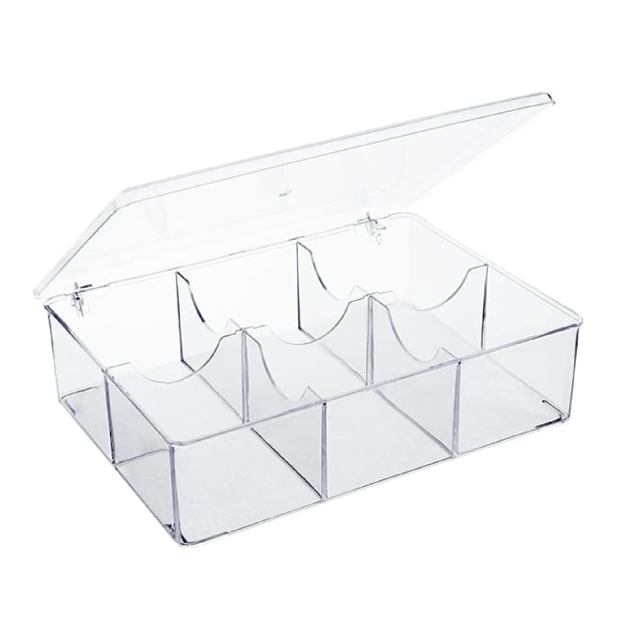 Box Organizer Holder Sugar Tea Seats 6 Partitions Acrylic Utily