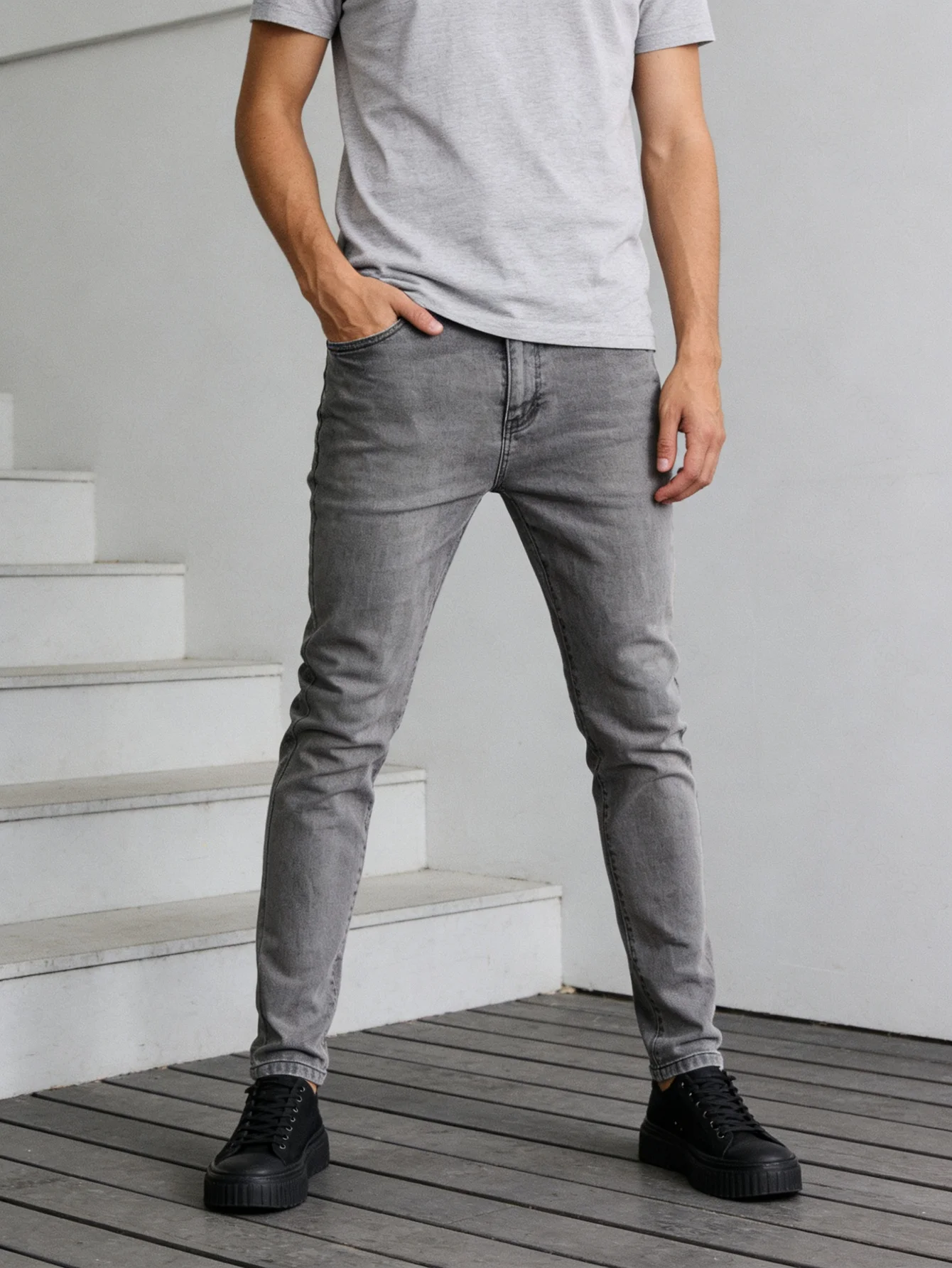 USA Street Fashion Cargo Jeans, Men's Multi-Pocket Denim Pants, American Workwear Style, Useful Gift for Him
