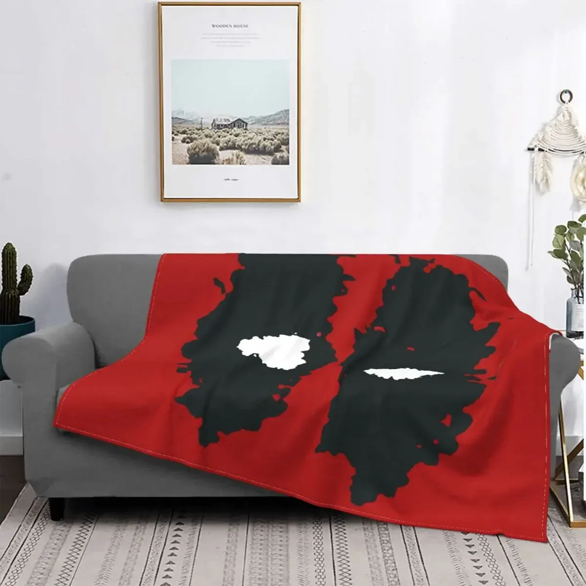 

Bad Superhero Deadpool Blankets Flannel Decoration Hero Funny Happy Red Warm Throw Blanket for Bed Outdoor Bedspreads