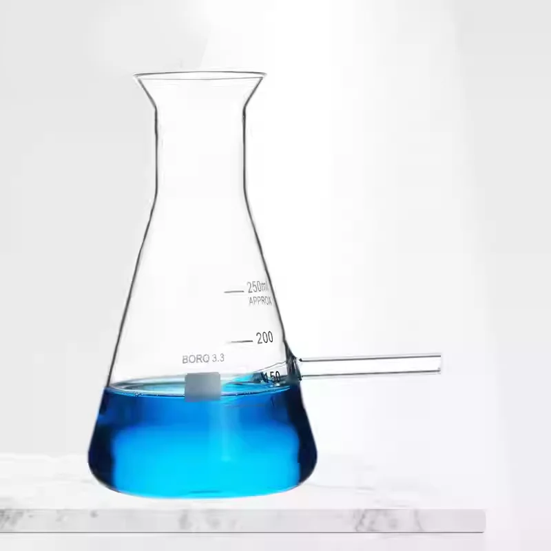 Acidity pH titration laboratory glassware with nitrogen blowing tube plug conical flask - view 4