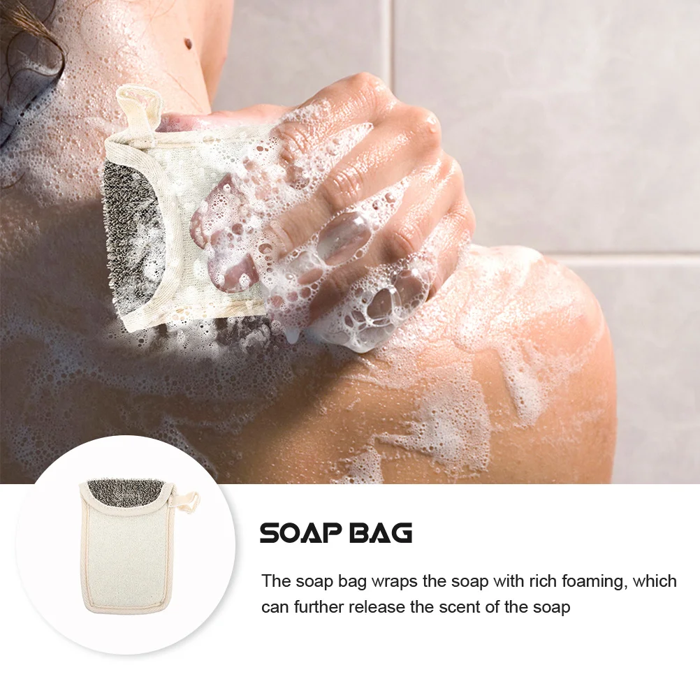 5Pcs Soap Pouches Flip Design Hanging Rope Easy Storage Exfoliating Meshes for Bathing Quick Drying Soap Savers