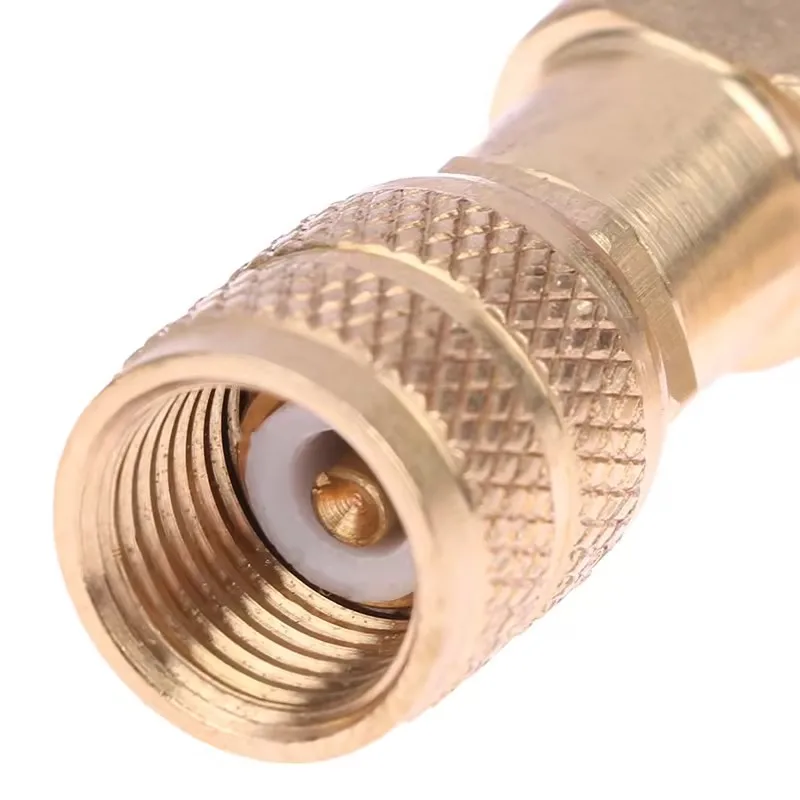 1PC Refrigeration Charging Air Conditioning Adapter For R410A R22 1/4" Liquid Safety Liquid Valve Hose R22 Copper Adapter Hand view 5