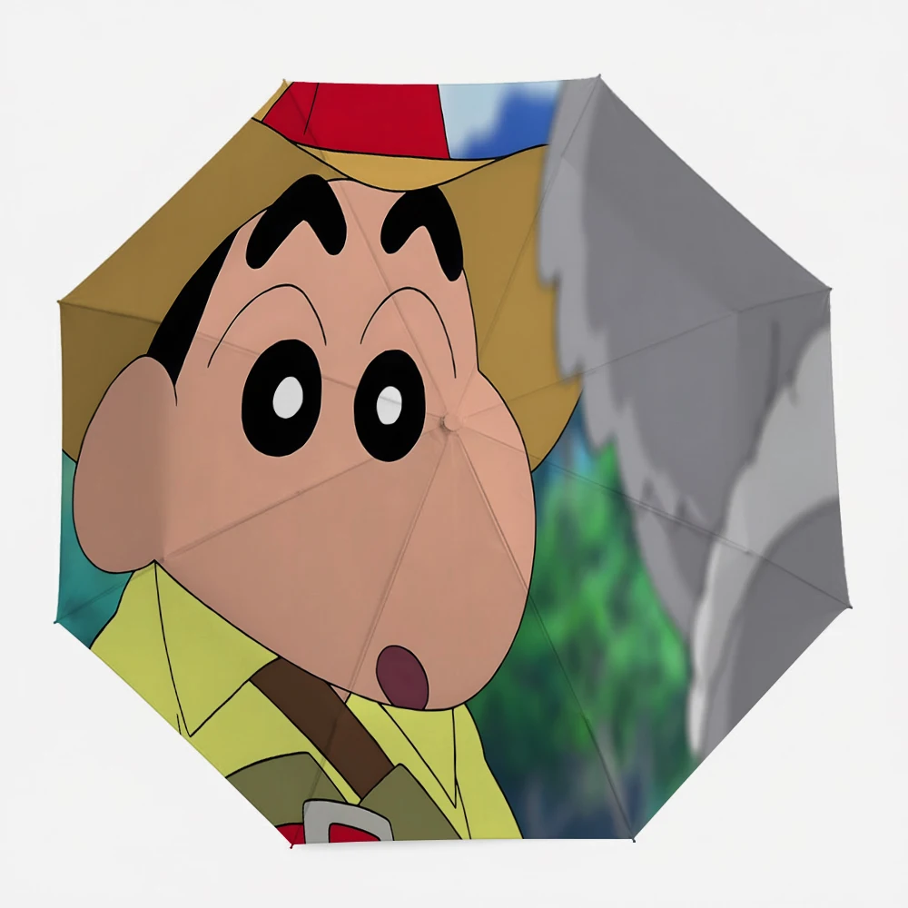 

Складной зонт с принтом «Шин-чан» и сценой с желтым костюмом исследователя Шинносуке Нохары — с изображением приключений на природе