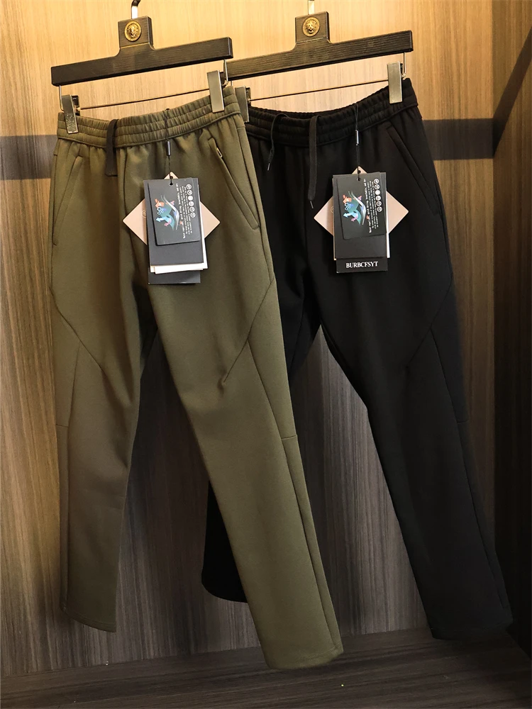 

Straight Leg Casual Pants Men's Pure Color 3D Tailored Long Trousers Faionable Autumn Winter Leisure Faion