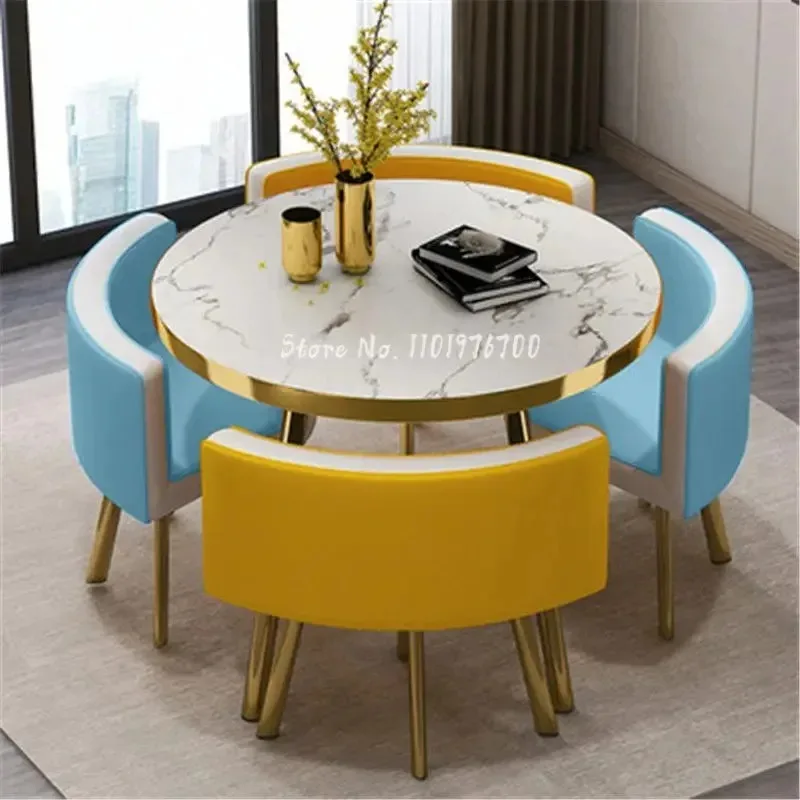 

Simple reception negotiation meeting guest table and chair combination table milk tea coffee 4S shop leisure round table office