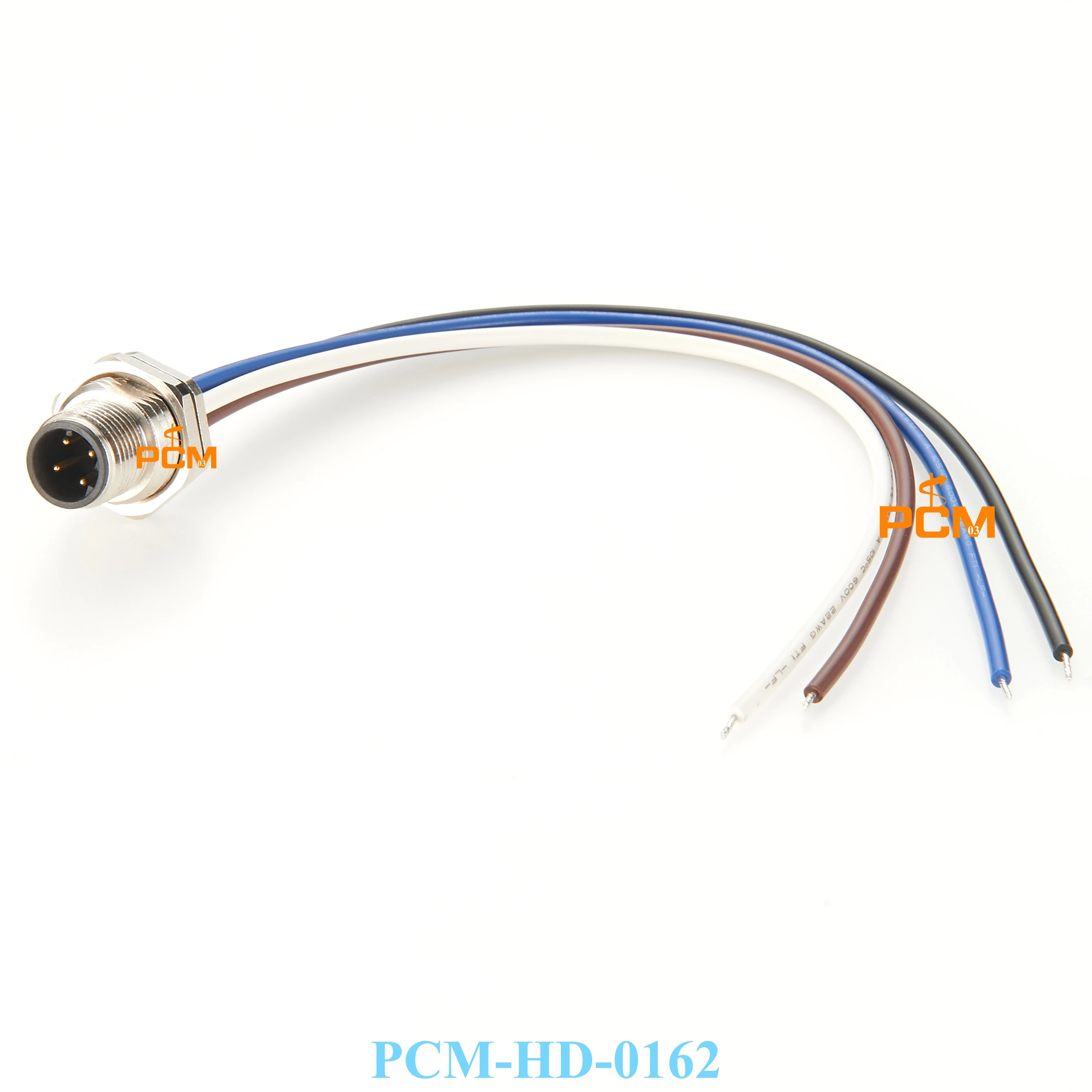 M12 4 5 8 Pin Socket with 20CM Wire IP67 Waterproof Male Female Connector Opening M12 Panel Mount Rear/Front Wire Solder Plug
