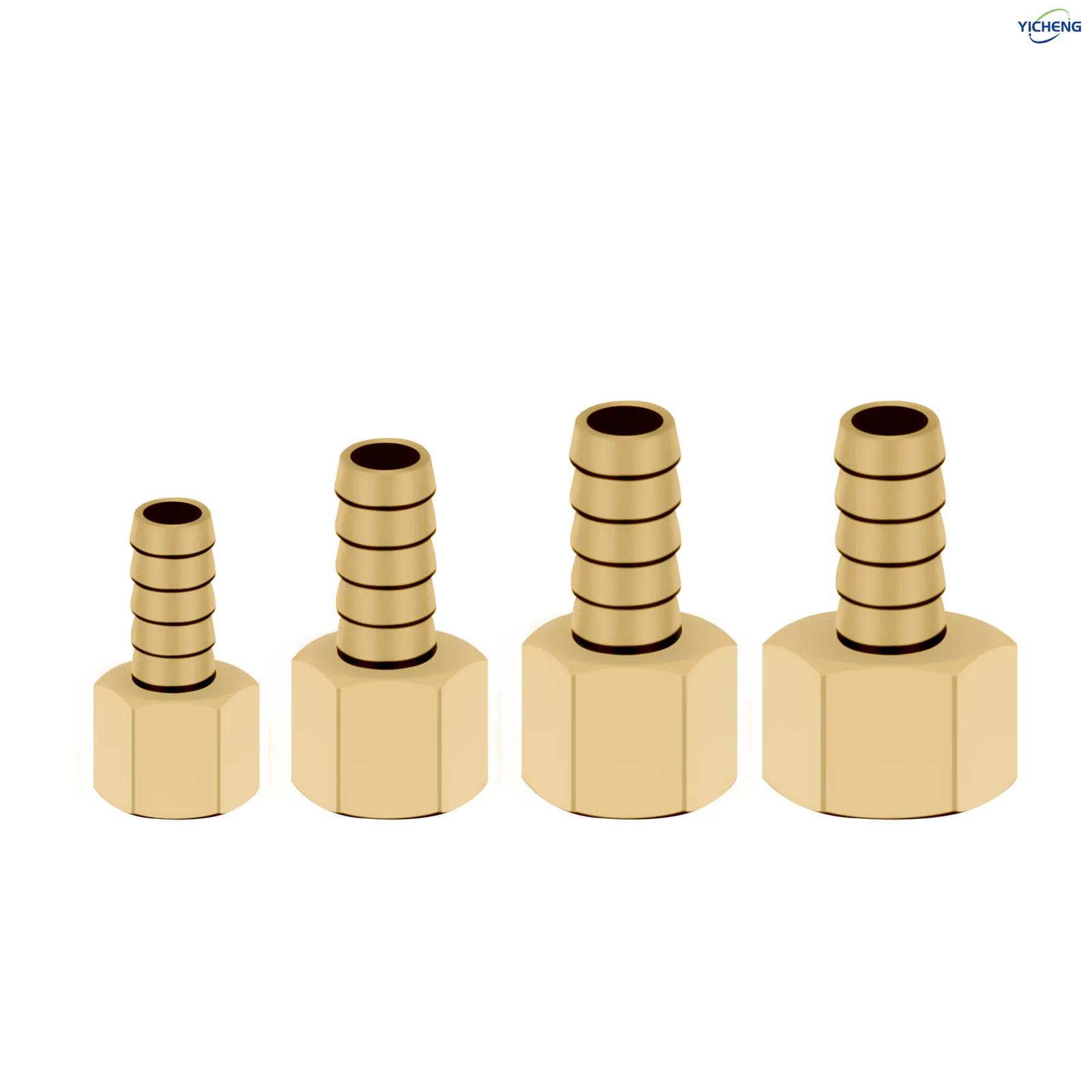 

YICHENG PNEUMATIC OD 6mm-12mm Brass Hose Barb Fitting 3/8" internal thread Adapter（Pack of 5）Comes with 5 Hose Clamp