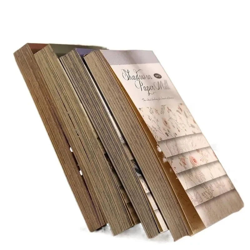 1 Buch/50 Stück Vintage Hintergrundpapier Blumenpapier DIY Handgemachtes Album Scrapbooking Dekoratives Papier Zubehör