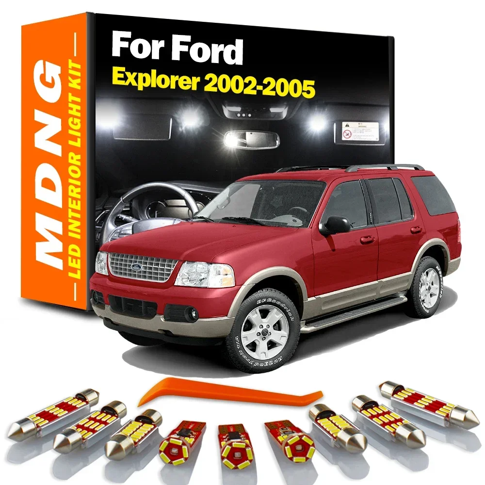 MDNG 15Pcs Canbus  For Ford Explorer 2002 2003 2004 2005 Car Accessories LED Interior Reading Map Dome Light Bulbs Kit Canbus