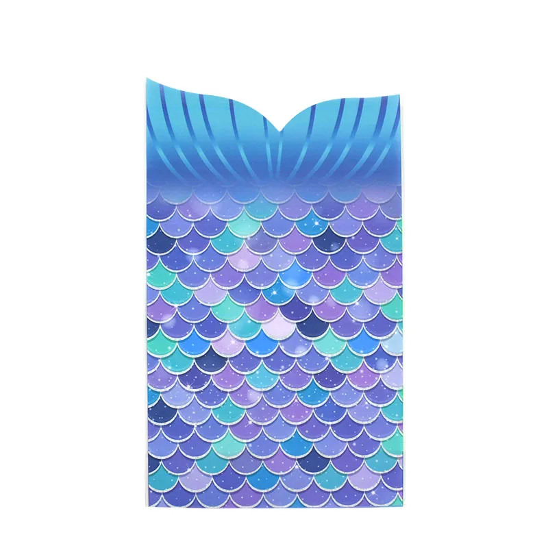 25/50 stuks zeemeerminstaart plastic geschenkzakken snoep koekje verpakking zak zeemeermin traktatie tas meisje verjaardagsfeestje decoratie baby shower