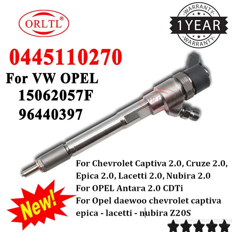 

0445110270 Common Rail Fuel Injectior 0 445 110 270 Injector Nozzle 0445 110 270 For Chevrolet Captiva VW OPEL 96440397 15062057