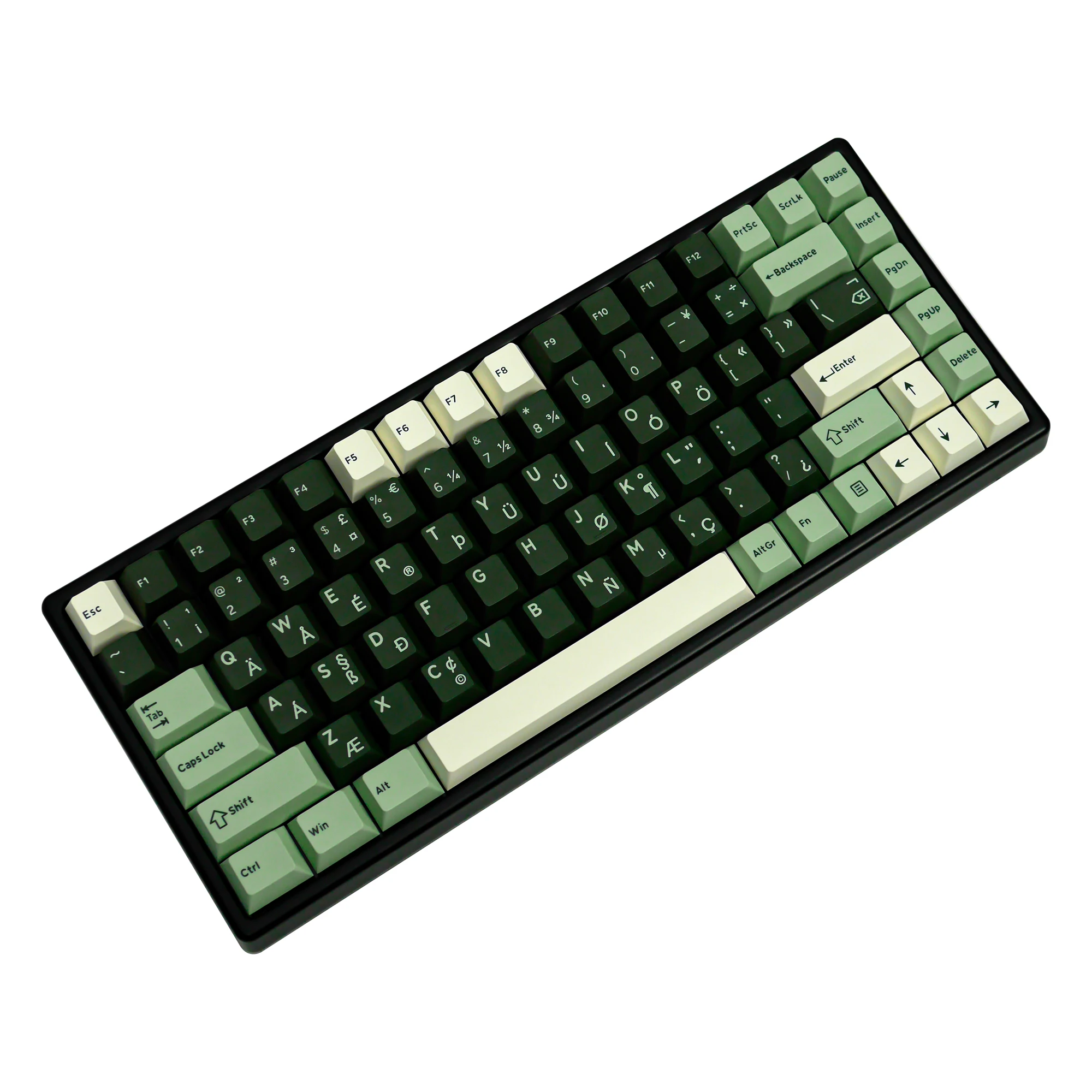 

GJ Salon Keycap Set PBT Doubleshot Keycap Cherry Profile for Mechanical Keyboard Laser Thai Hebrew Irish Ireland Alice Green