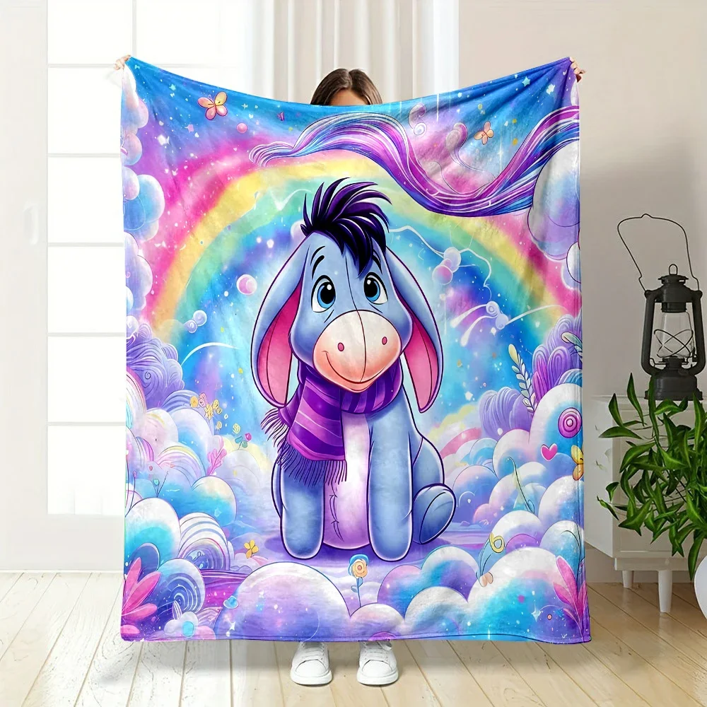 Disney Pooh Bear Eeyore Blanket Warm Soft Fluffy Kids and Adult Sofa Bed Throw Blanket Outdoor Travel Camping Sheet Plaid