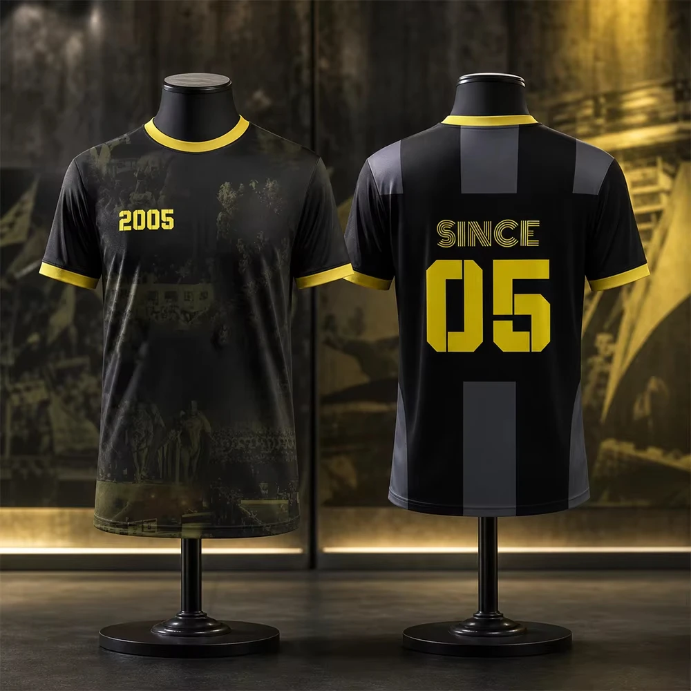 Beitar Jerusalem Parent-Child Soccer Jersey Striped Breathable Football Shirt Summer Short Sleeve Sportswear for Adults Children