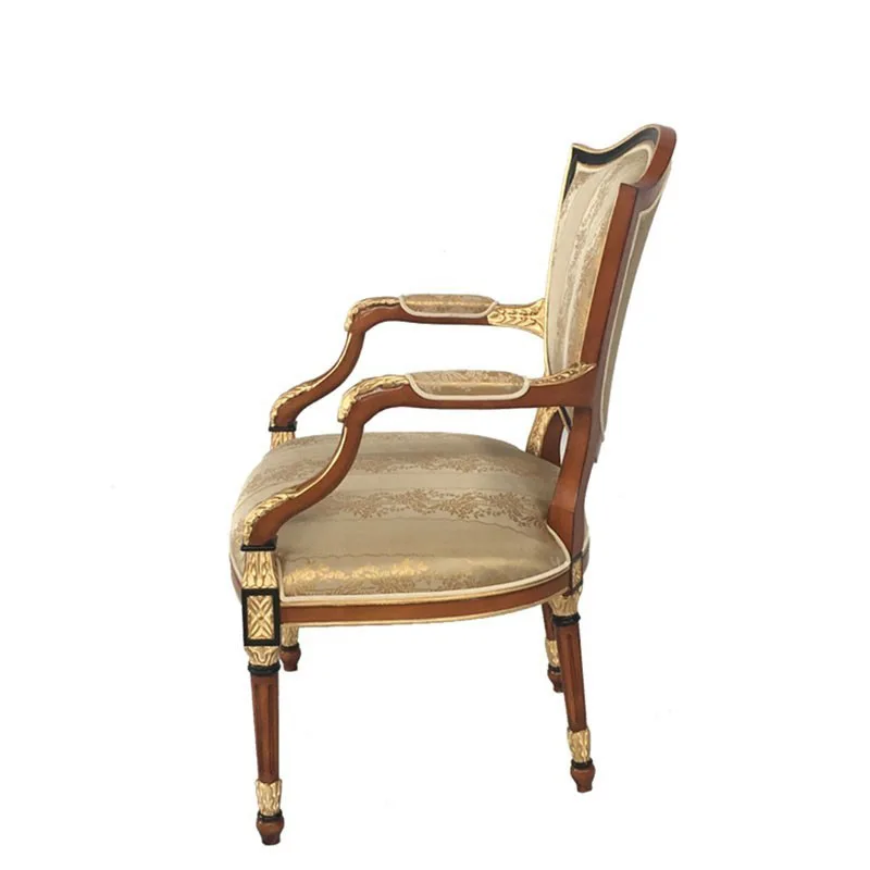 Solid wood dining chair com***ation vil******ing room furniture round dining table