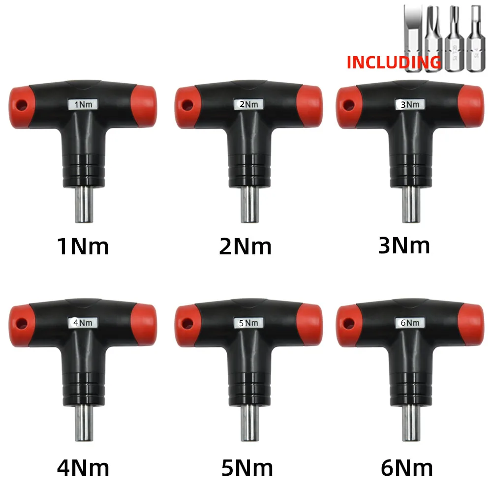 

1- 6nm T-Type Fixed Torque Wrench Professional Small Manual Repair Tool With Multiple Specifications 5% Accuracy 4 Batch Heads