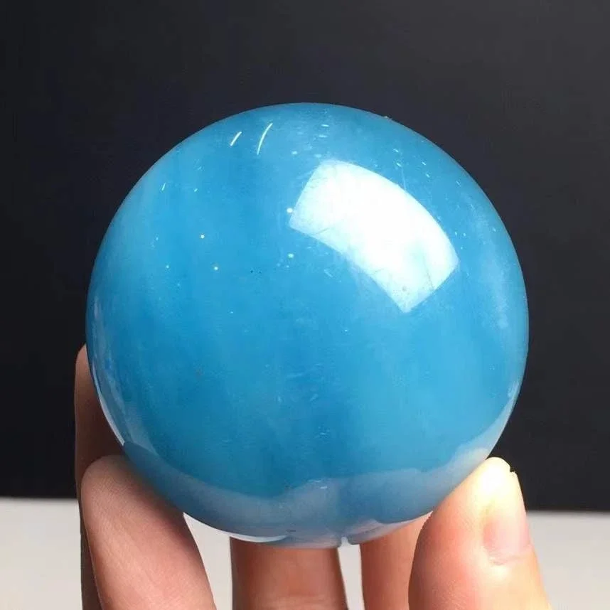 Natural aquamarine crystal sphere, energy gemstone, spiritual healing, gift, decoration, demagnetization, aquarium, meditation
