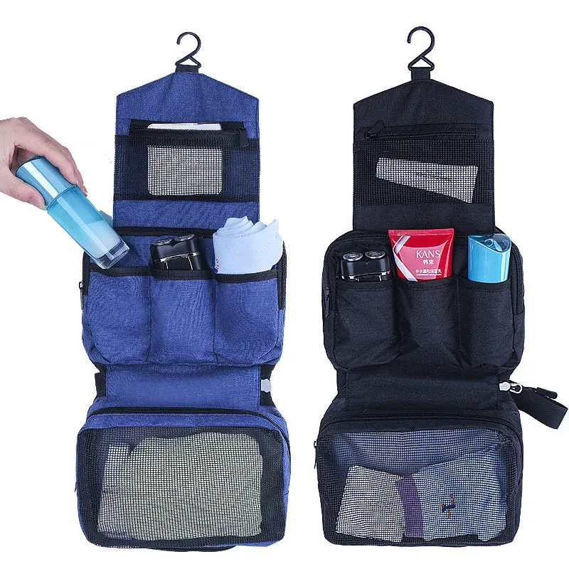 Hängende Reise-Kulturtasche für Damen und Herren, wasserdicht, Make-up, Kosmetik, Kosmetikerin, Falttasche, Badezimmer- und Dusch-Organizer – Detail 4