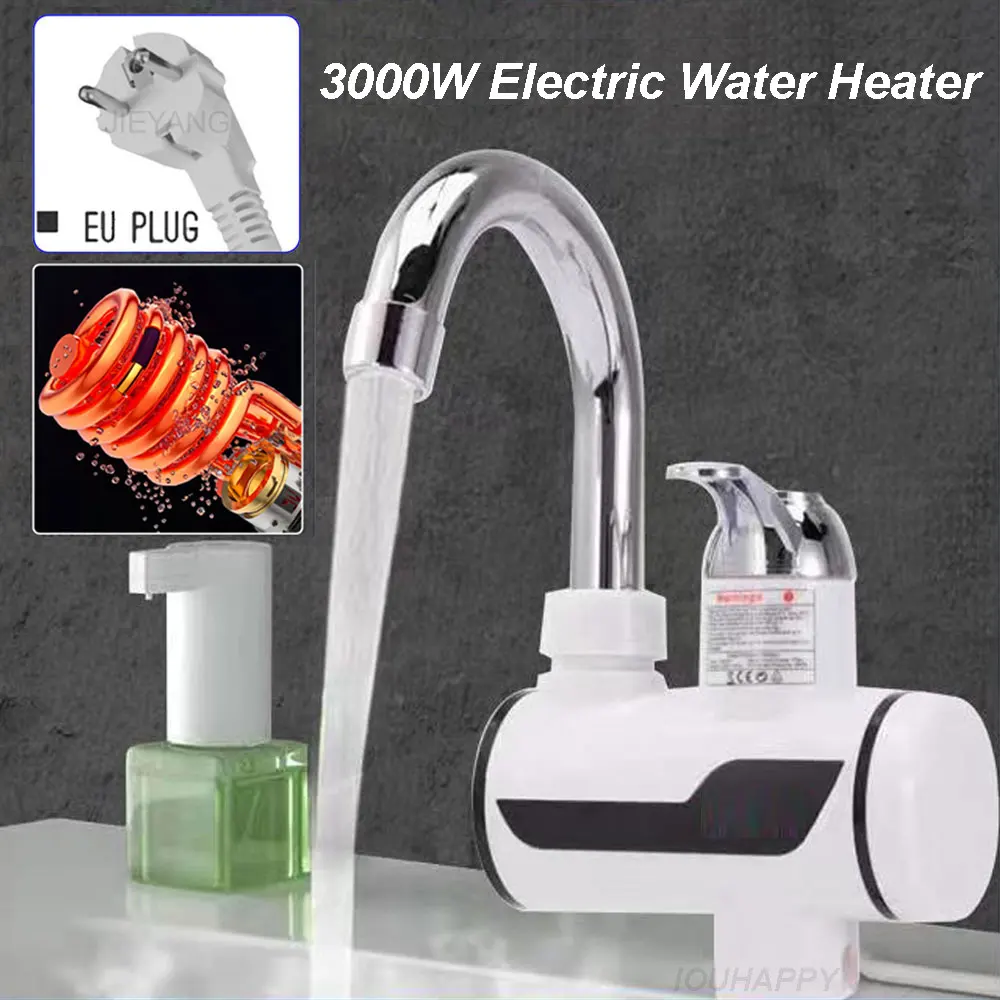 Water Heater Gourmet Kitchen Faucet Instant Electric Water Heater Temperature Display Cold Water Heating 3000W Water Heater