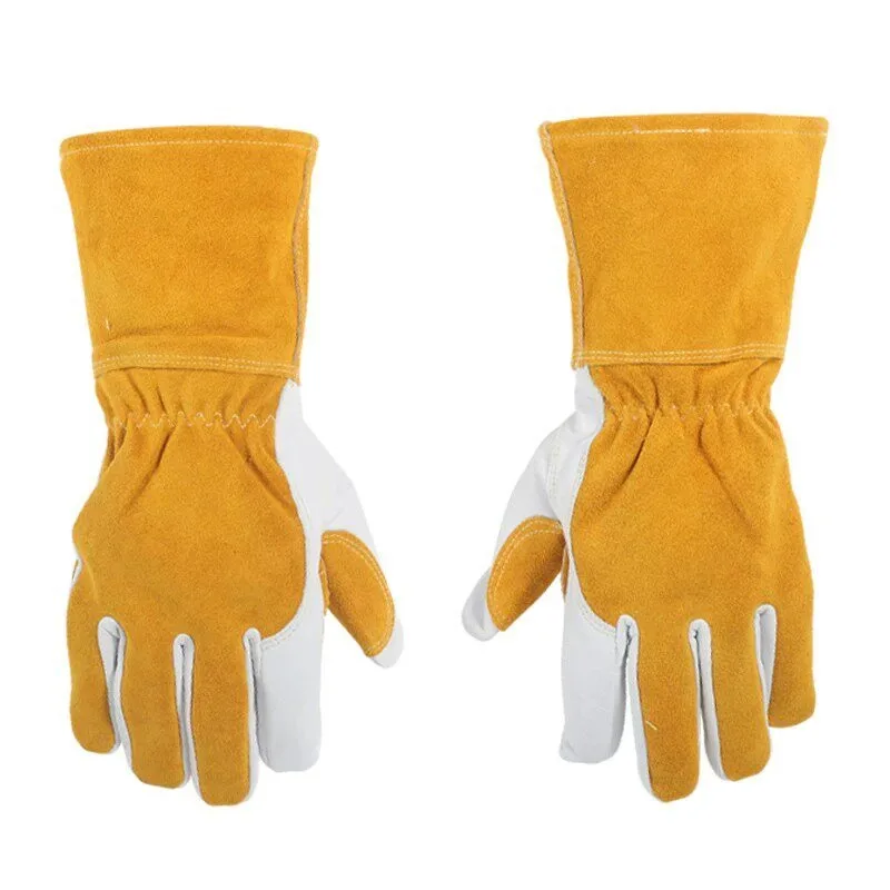 Long Cuff Cowhide Thorn Proof Floral Gloves, Thickened Wear Resistant Garden Gloves for Rose & Flower Handling
