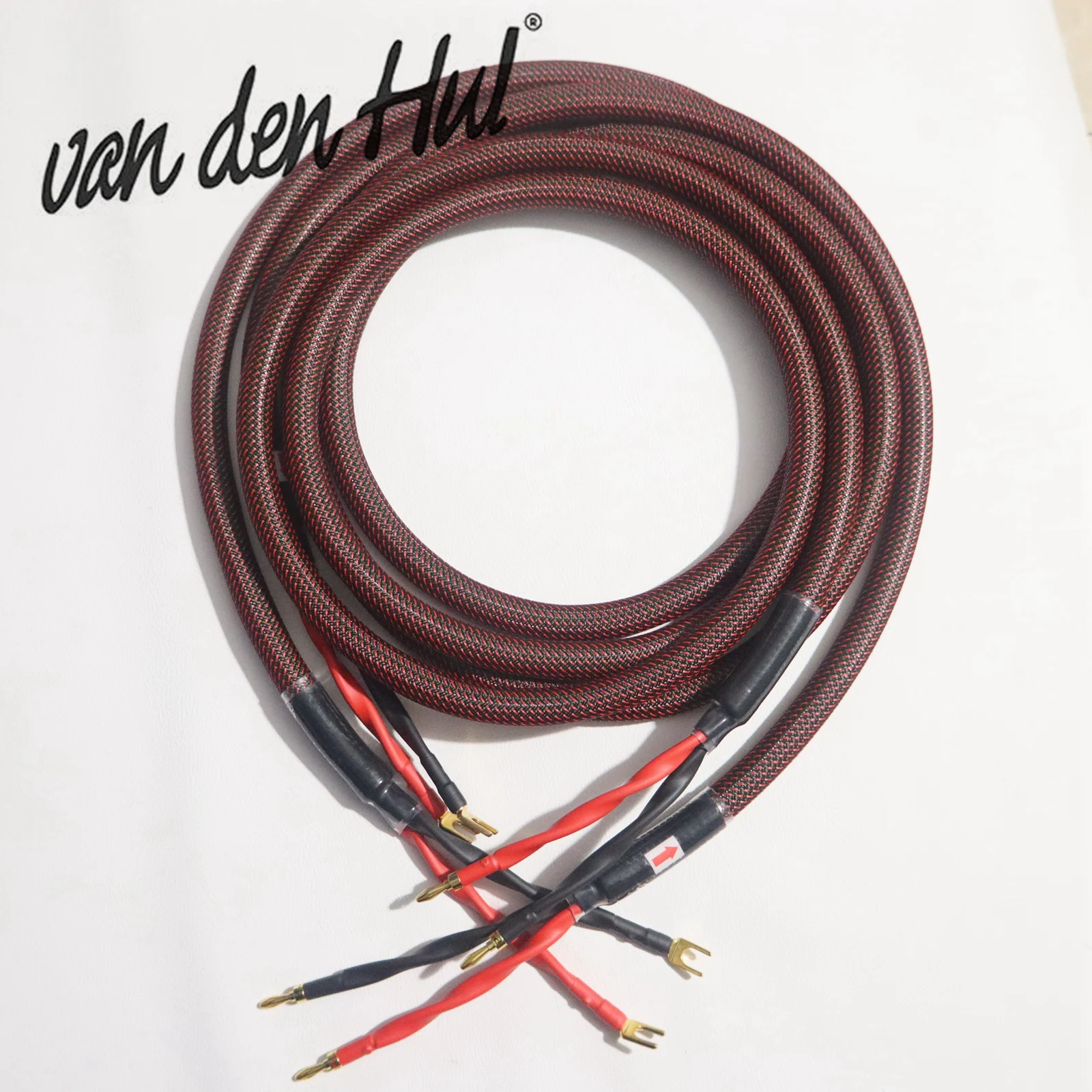 1 Pair Van Den Hul high performance Speaker Cable Silver Plated HiFi Audio Amplifier Loudspeaker line with banana&Y spade plug