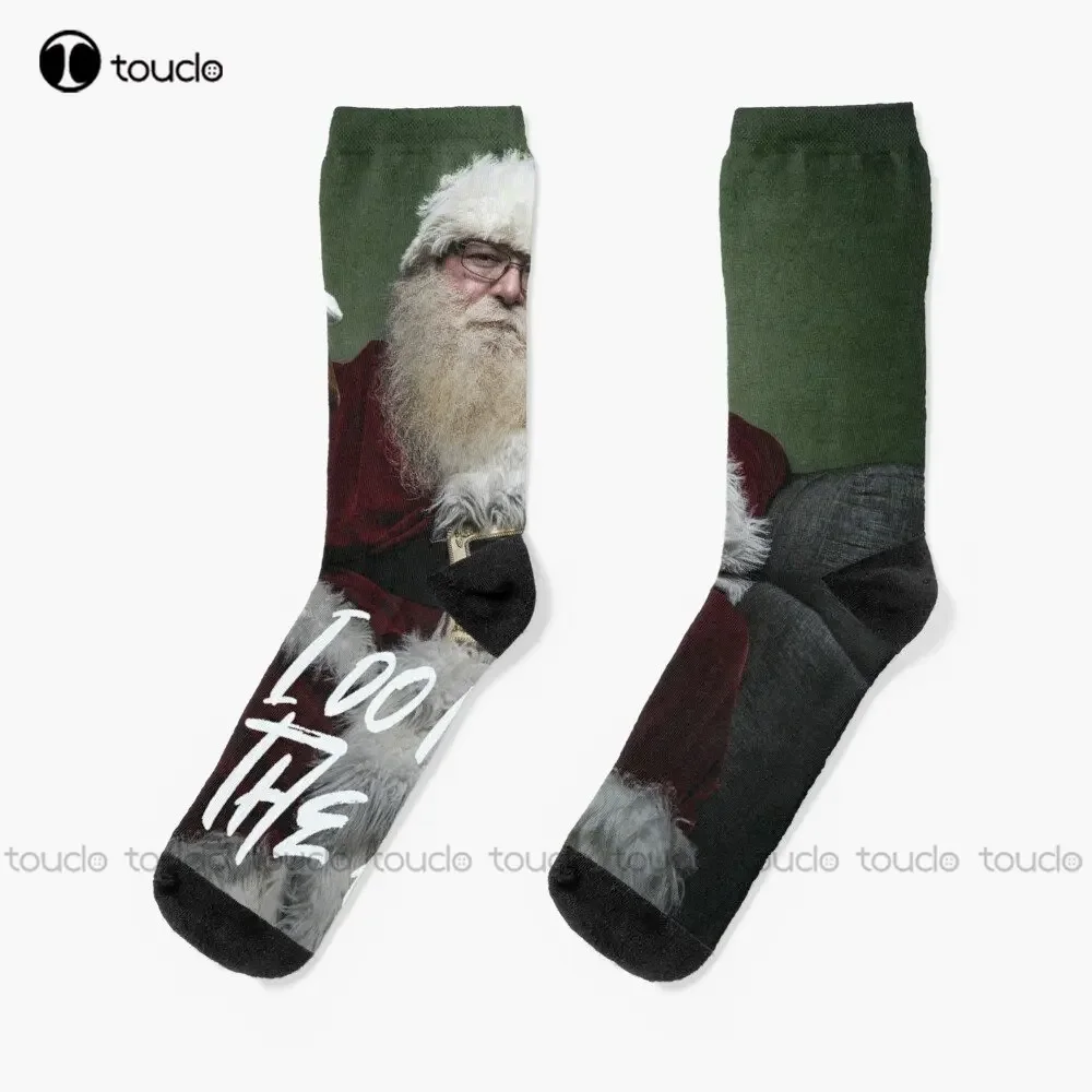 I Do It For The Ho'S Merry Christmas Funny Xmas Quote Socks Softball Socks Women 360° Digital Print Custom Gift Streetwear