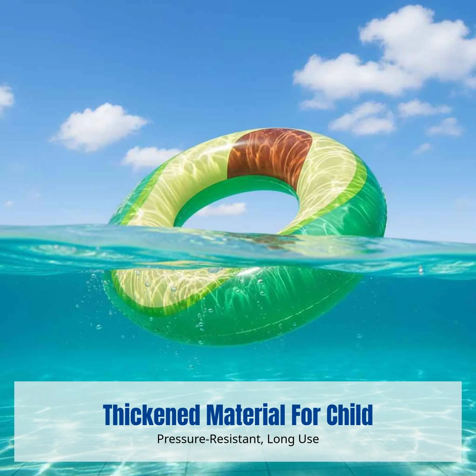 

Inflatable Swimming Ring, Thickened Safety Design, Large, Double Handles, Cute for Children
