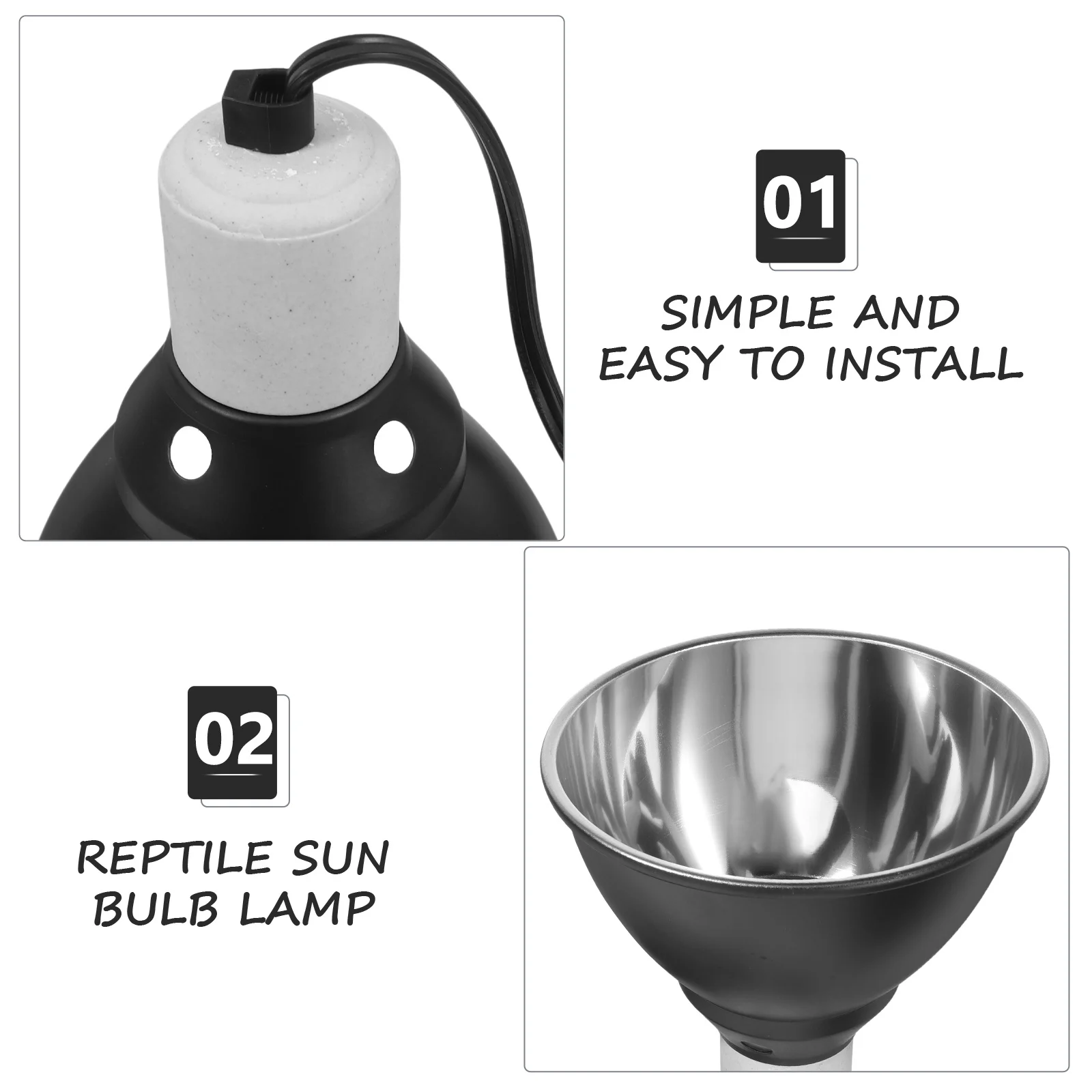 تركيبات مصابيح التدفئة تشمس مصباح على شكل قبة للتنين الملتحي السلاحف السحلية الزواحف غطاء المصباح الحراري لمبات الزواحف مرابي #6