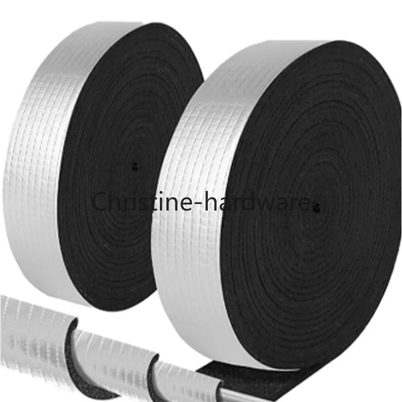 10M Foiled Fiberglass Pipe Insulation Wrap Tape Self-adhesive Water Pipe Wrap Insulation Sleeve For Outdoor Indoor Pipe Sleeve
