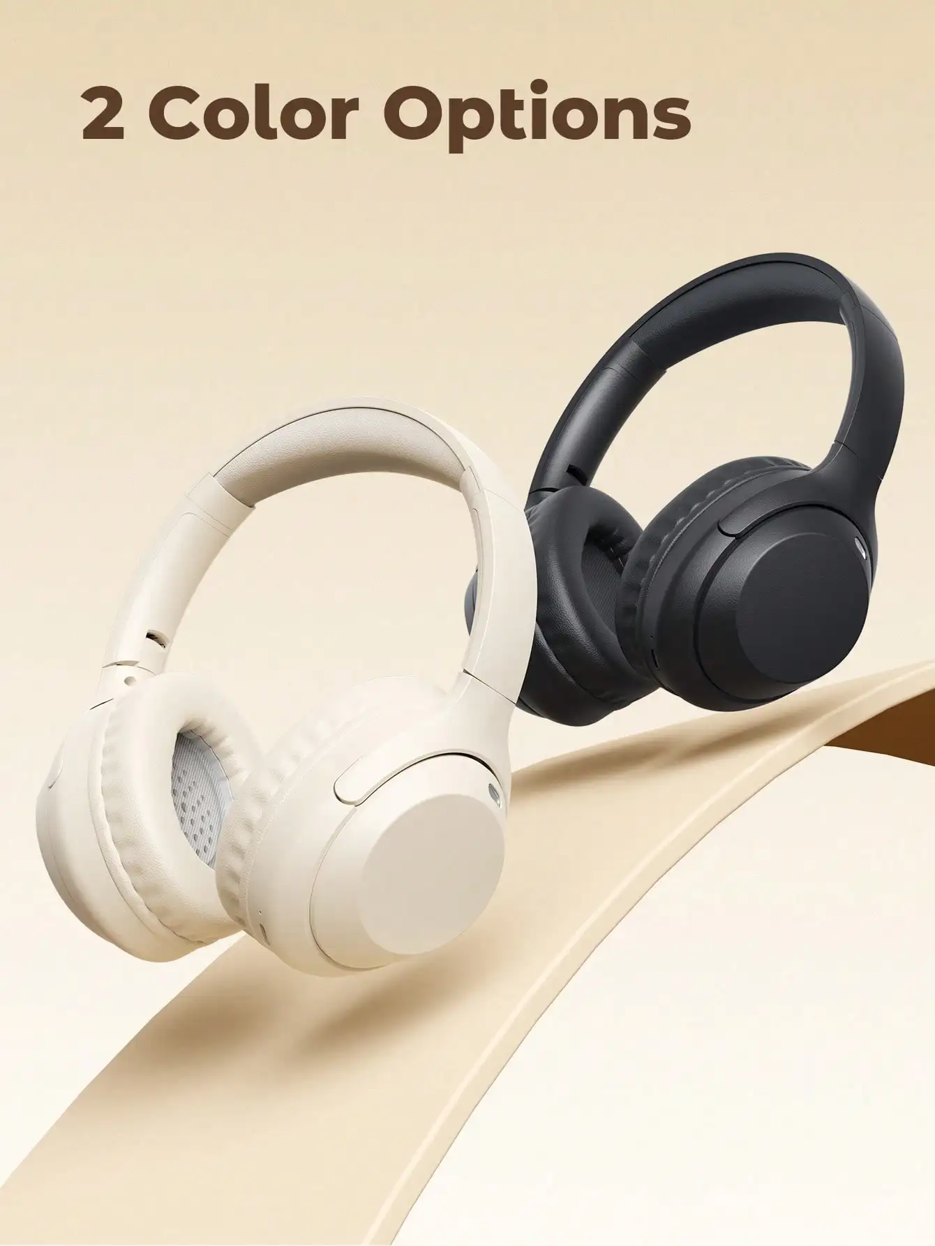 Teckwe New Wireless Over Ear Headphones With Stretchable Headband, Full Ear Coverage, HD Calling, Foldable Ear Cups, HIFI Sound, Extra Bass, Long Battery Life, Travel, Business, USB-C Charging, Inexpensive Gift view 5
