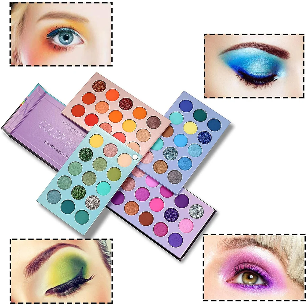 60 Color Eyeshadow Palette Eye Makeup Cosmetic Glitter Matte Nude Blue Green Purple Waterproof Long Wear Eye Shadow